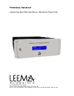 leema-acoustics Monoblock Power Amp Handbook предпросмотр