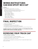 Preview for 8 page of Leer CAB HIGH SPORT BED CAP Installation Instructions & Owner'S Manual