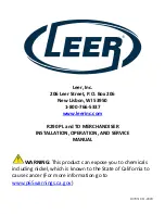 Preview for 1 page of Leer R290 PL Installation, Operation And Service Manual