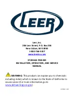 Preview for 1 page of Leer REACH-IN STORAGE Series Installation, Operation And Service Manual