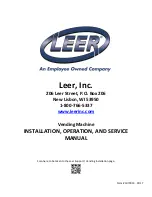 Preview for 1 page of Leer VM40 Installation, Operation And Service Manual