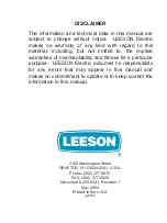 Preview for 50 page of Leeson SPEEDMASTER WASHGUARD 174102 Operation Manual