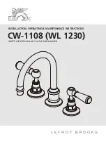 Предварительный просмотр 1 страницы Lefroy Brooks CW-1108 Installation, Operating,  & Maintenance Instructions