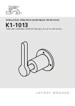 Lefroy Brooks K1-1013 Installation, Operating,  & Maintenance Instructions preview