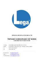 Preview for 1 page of Lega 3106 Operating And Installation Manual