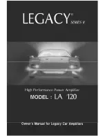 Preview for 1 page of Legacy LA 120 Owner'S Manual