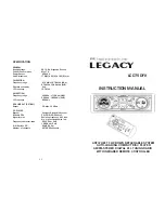 Предварительный просмотр 1 страницы Legacy LCD75DFX Instruction Manual