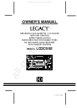 Preview for 1 page of Legacy LCDCS92 Owner'S Manual