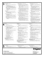 Preview for 2 page of LEGRAND ADMHRM4 User Manual