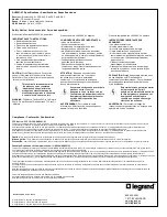 Preview for 2 page of LEGRAND AU8001-V1 Installation Instructions