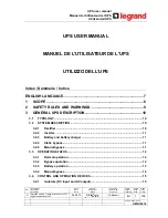 Preview for 1 page of LEGRAND KEOR HP 100kVA User Manual