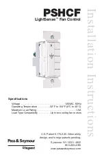 Preview for 1 page of LEGRAND Pass & Seymour LightSense PSHCF Installation Instruction