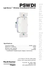 Preview for 1 page of LEGRAND Pass & Seymour LightSense PSWDI Installation Instructions Manual