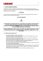 Предварительный просмотр 11 страницы Leguan L190 Operator'S And Service Manual