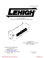 Lehigh JHD Installation & Operating Instructions Manual предпросмотр