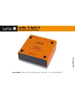 Lehle P-Split II Operating Instructions Manual preview