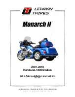 lehman Trikes Monarch II Honda GL1800 Installation Instructions Manual preview