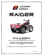 lehman Trikes Raider XL 2014+ Installation Instructions Manual preview