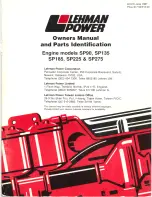 Lehman SP135 Owner'S Manual preview