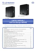 LEHMANN CAPTOS iCharge MIFARE Operating Instructions Manual preview