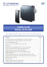 Preview for 1 page of LEHMANN L033-A03 Operating Instructions Manual