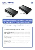 LEHMANN Primary Controller Operating Instructions Manual preview