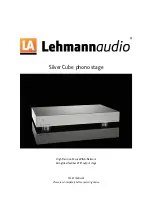 Lehmannaudio Silver Cube User Manual предпросмотр