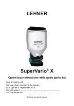 LEHNER SuperVario X Operating Instructions With Spare Parts List preview