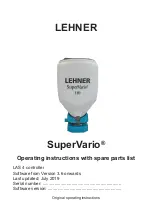 Предварительный просмотр 1 страницы LEHNER SuperVario Operating Instructions With Spare Parts List