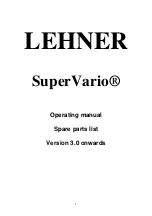 Предварительный просмотр 1 страницы LEHNER SuperVario Operating Manual