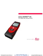 Leica Geosystems DISTO D1 Manual предпросмотр