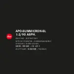 Leica APO-SUMMICRON-SL 1:2/90 ASPH. Instructions Manual preview