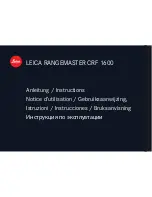 Leica Rangemaster CRF 1600 Instructions Manual предпросмотр