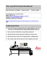 Preview for 1 page of Leica SP5 confocal User Manual