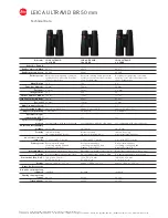 Preview for 1 page of Leica Ultravid 10x50 BR Specifications