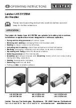 Leister LHS Operating Instructions Manual preview