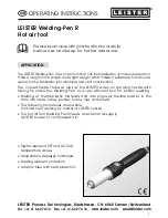 Leister WELDING PEN R Operating Instructions Manual предпросмотр