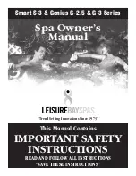 Preview for 1 page of Leisure bay spas Genius G-2.5 Owner'S Manual