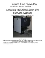 Preview for 1 page of Leisure Line Anthraking 110K BTU User Manual