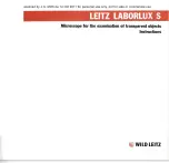 LEITZ LABORLUX S Instructions Manual preview