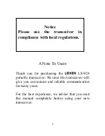 Preview for 3 page of Leixen LX928 User Manual