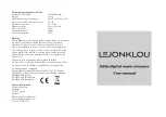 Preview for 1 page of Lejonklou Kalla User Manual