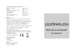 Предварительный просмотр 1 страницы Lejonklou Slipsik 7 User Manual