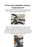 Preview for 1 page of Lekker Bikes Amsterdam GT Installation Manual