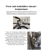 Предварительный просмотр 1 страницы Lekker Bikes AMSTERDAM+ Installation Manual