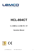 Lemco HCL-804CT Operation Manual предпросмотр