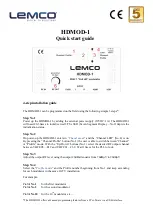 Preview for 1 page of Lemco HDMOD-1 Quick Start Manual