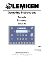 LEMKEN Ecospray Sirius 10 Operating Instructions Manual preview