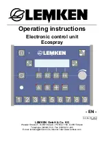 LEMKEN Ecospray Operating Instructions Manual preview