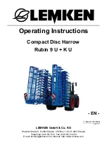 LEMKEN Rubin 9 U + K U Operating Instructions Manual preview